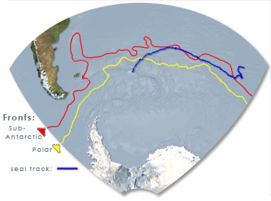 plot of tracks crossing fronts