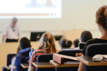Students attending a lecture in Medicine