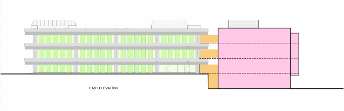 Proposed extension to the University Library: east elevation